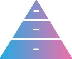 pirámide cartas glifo degradado icono diseño vector
