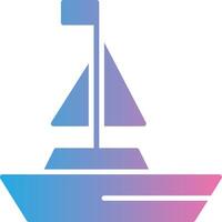 Yatch Glyph Gradient Icon Design vector