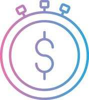 Time Is Money Line Gradient Icon Design vector