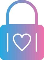 Heart Lock Glyph Gradient Icon Design vector