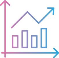 Bar Chart Line Gradient Icon Design vector