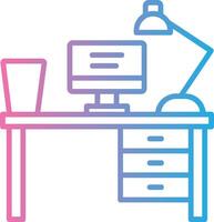 Work Table Line Gradient Icon Design vector