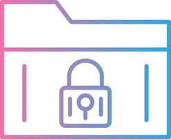 Secure Folder Line Gradient Icon Design vector