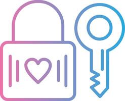 Heart Lock Line Gradient Icon Design vector