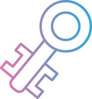 Old Key Line Gradient Icon Design vector