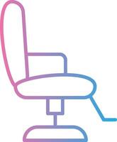 Barbero silla línea degradado icono diseño vector
