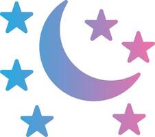 Moon Glyph Gradient Icon Design vector