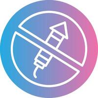 No Firework Glyph Gradient Icon Design vector