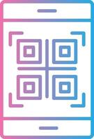 Qr Code Line Gradient Icon Design vector