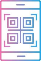 qr código línea degradado icono diseño vector