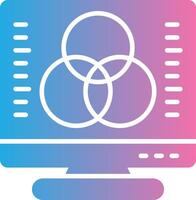 Desktop Computer Glyph Gradient Icon Design vector