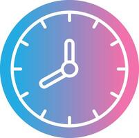 Clock Glyph Gradient Icon Design vector
