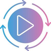 Rotation Glyph Gradient Icon Design vector