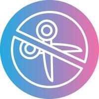 No Scissors Glyph Gradient Icon Design vector