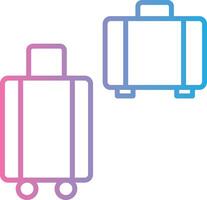 maletas línea degradado icono diseño vector