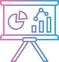 Bar Chart Line Gradient Icon Design vector