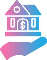 Buy A house Glyph Gradient Icon Design vector