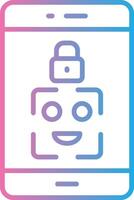 Facial Recognition Line Gradient Icon Design vector