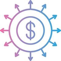 Budget Spending Line Gradient Icon Design vector