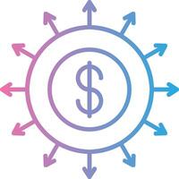 Budget Spending Line Gradient Icon Design vector