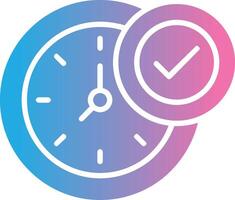 Clock Glyph Gradient Icon Design vector