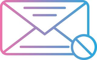 correo no deseado línea degradado icono diseño vector