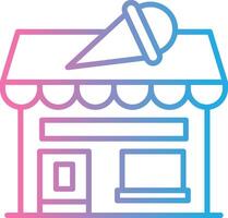 Ice Cream Shop Line Gradient Icon Design vector