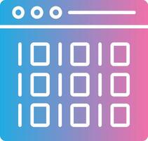 Binary Glyph Gradient Icon Design vector