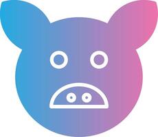 Pig Glyph Gradient Icon Design vector