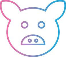 Pig Line Gradient Icon Design vector