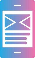 Email Glyph Gradient Icon Design vector