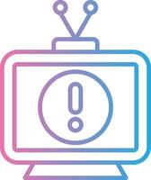 Television Line Gradient Icon Design vector