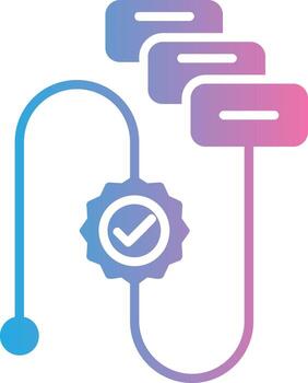 flujo de trabajo glifo degradado icono diseño vector