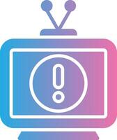 televisión glifo degradado icono diseño vector