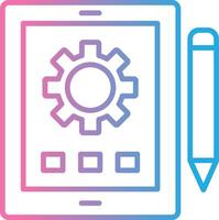 Tablet Line Gradient Icon Design vector