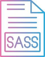 Sass Line Gradient Icon Design vector