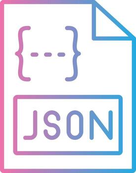 Json Line Gradient Icon Design vector