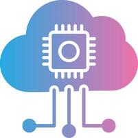 nube informática glifo degradado icono diseño vector