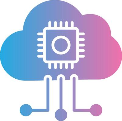 Cloud Computing Glyph Gradient Icon Design