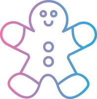 Gingerbread Man Line Gradient Icon Design vector