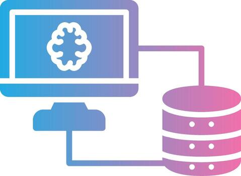 Database Glyph Gradient Icon Design vector