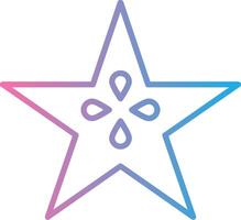 Star Fruit Line Gradient Icon Design vector