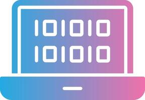 Binary Code Glyph Gradient Icon Design vector