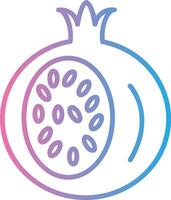 Pomegranate Line Gradient Icon Design vector
