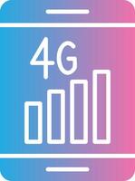 4g Glyph Gradient Icon Design vector