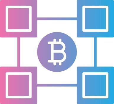 blockchain blockchain glifo degradado icono diseño vector
