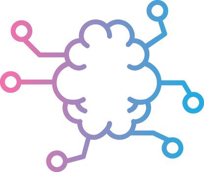 Artificial Intelligence Line Gradient Icon Design vector