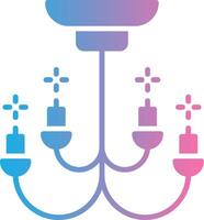 Chandelier Glyph Gradient Icon Design vector