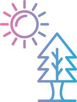 Sun Line Gradient Icon Design vector