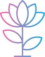 Lotus Flower Line Gradient Icon Design vector